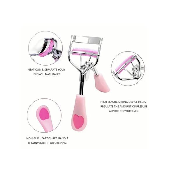 Stainless Steel Eyelash Curlers with Built-in Comb Beauty Eyelashes Curlers USA✨ - Picture 1 of 9